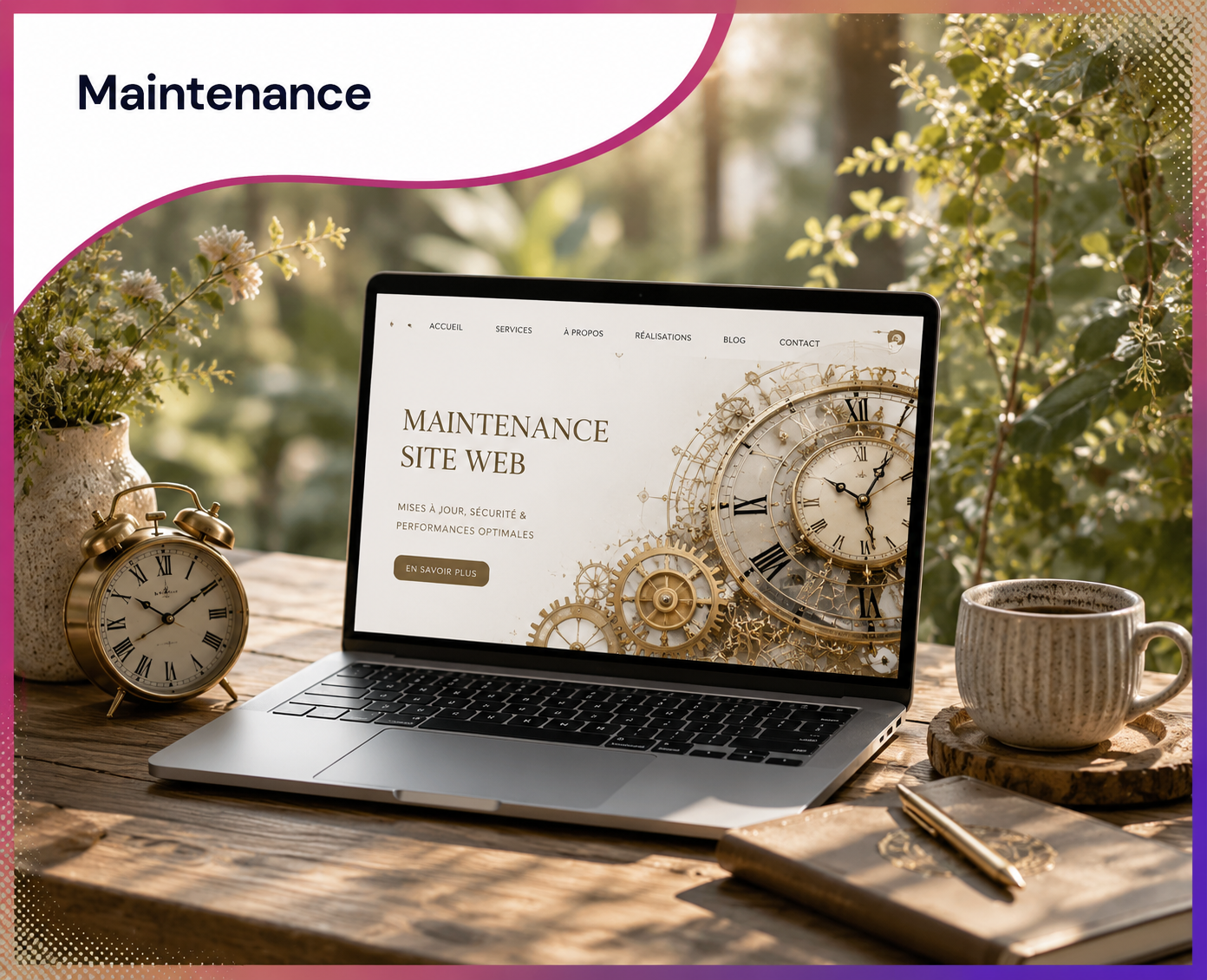 Maintenance de site WordPress – Formule Bronze de Roos Jordan Agency : mises à jour, sécurité, performances et maintenance technique pour un site web fiable et performant.