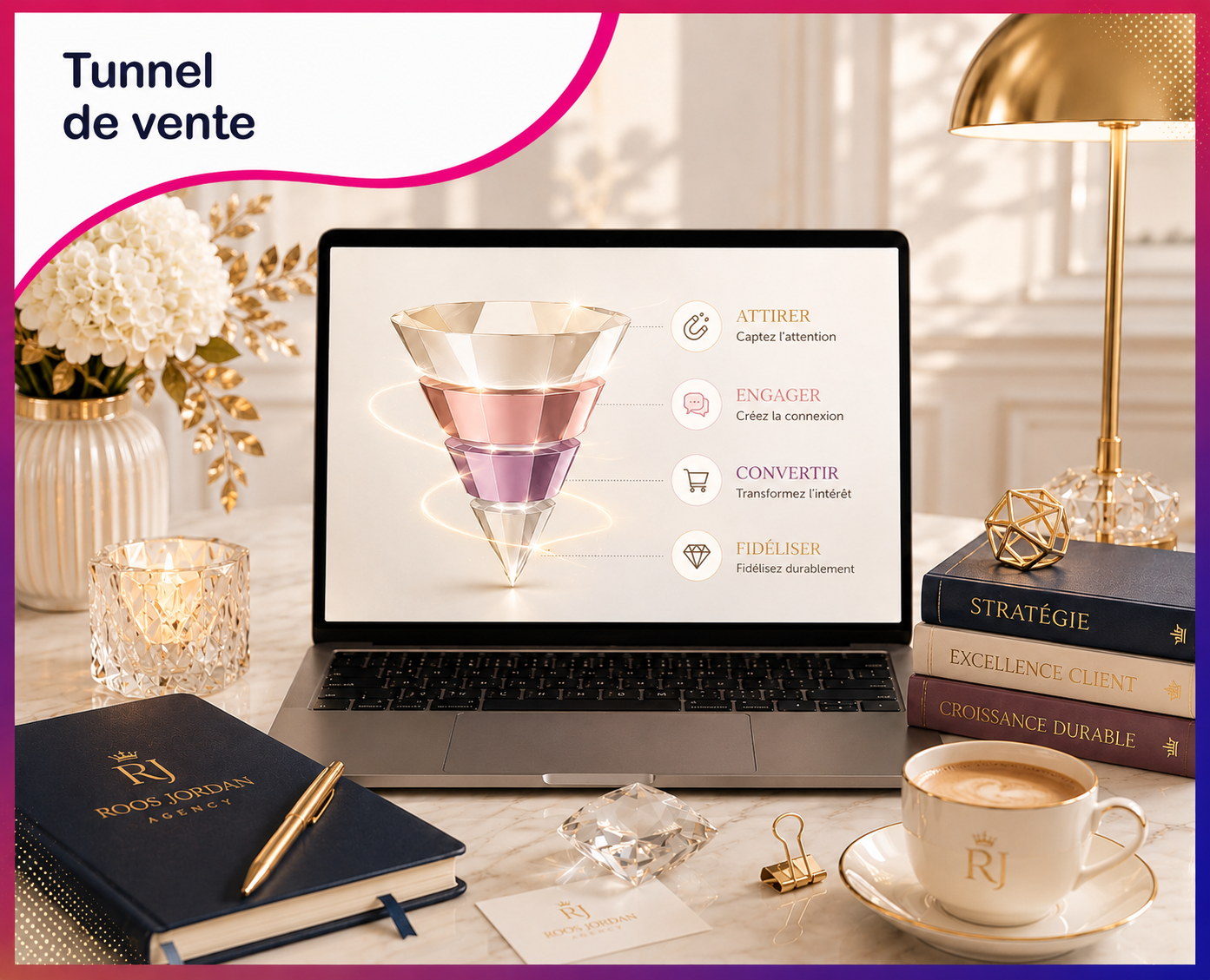 Tunnel de vente premium pour optimiser le parcours client et augmenter les conversions – Formule Bronze – Roos Jordan Agency