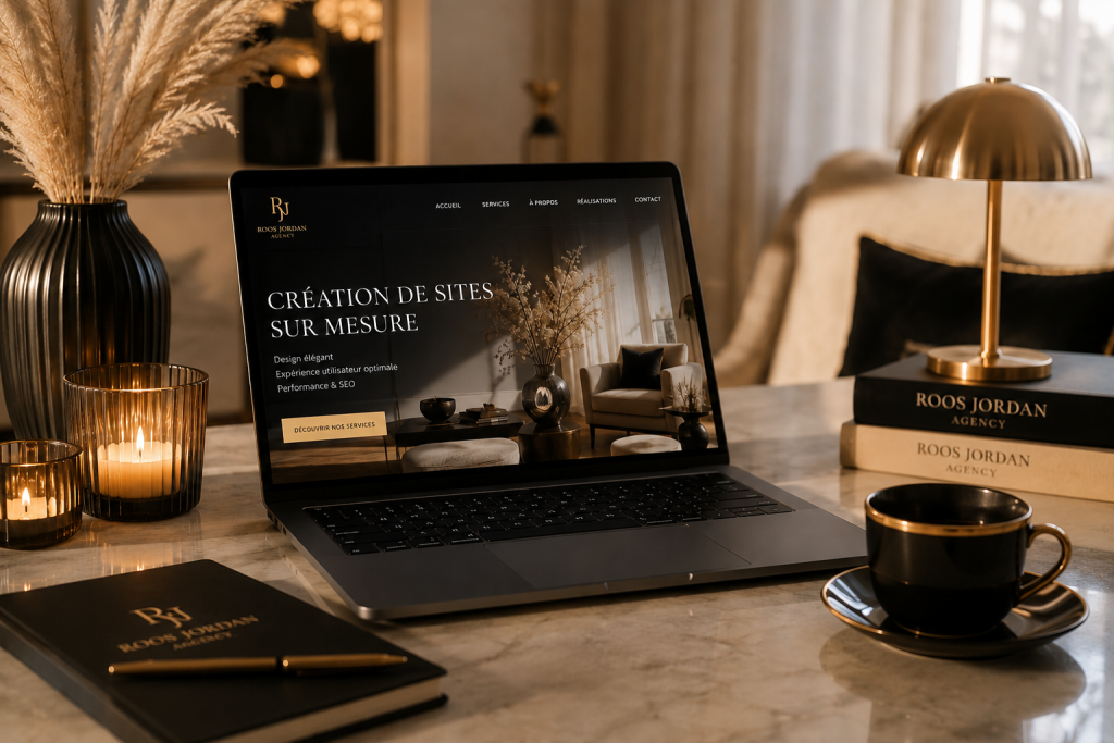 Création de site internet WordPress sur mesure par Roos Jordan Agency pour développer la visibilité et la performance digitale des entreprises.