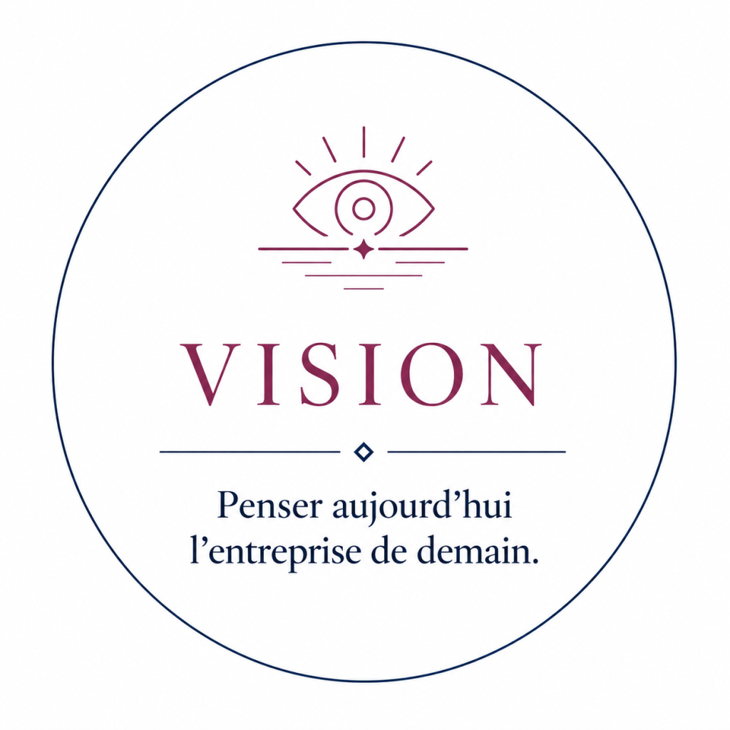 Illustration d'une entreprise moderne conçue à partir de plans d'architecture, symbole de la vision stratégique et de la construction d'une entreprise durable selon la philosophie de Roos Jordan Agency.